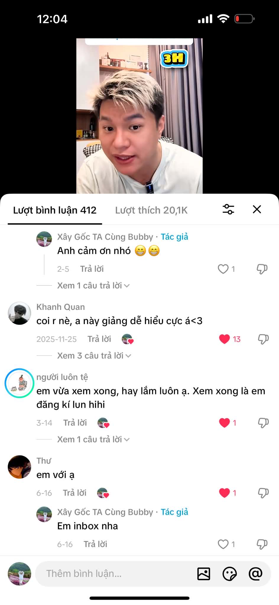 Ảnh chụp bình luận của người xem trên TikTok English with Bubby, ảnh 2 trên 9