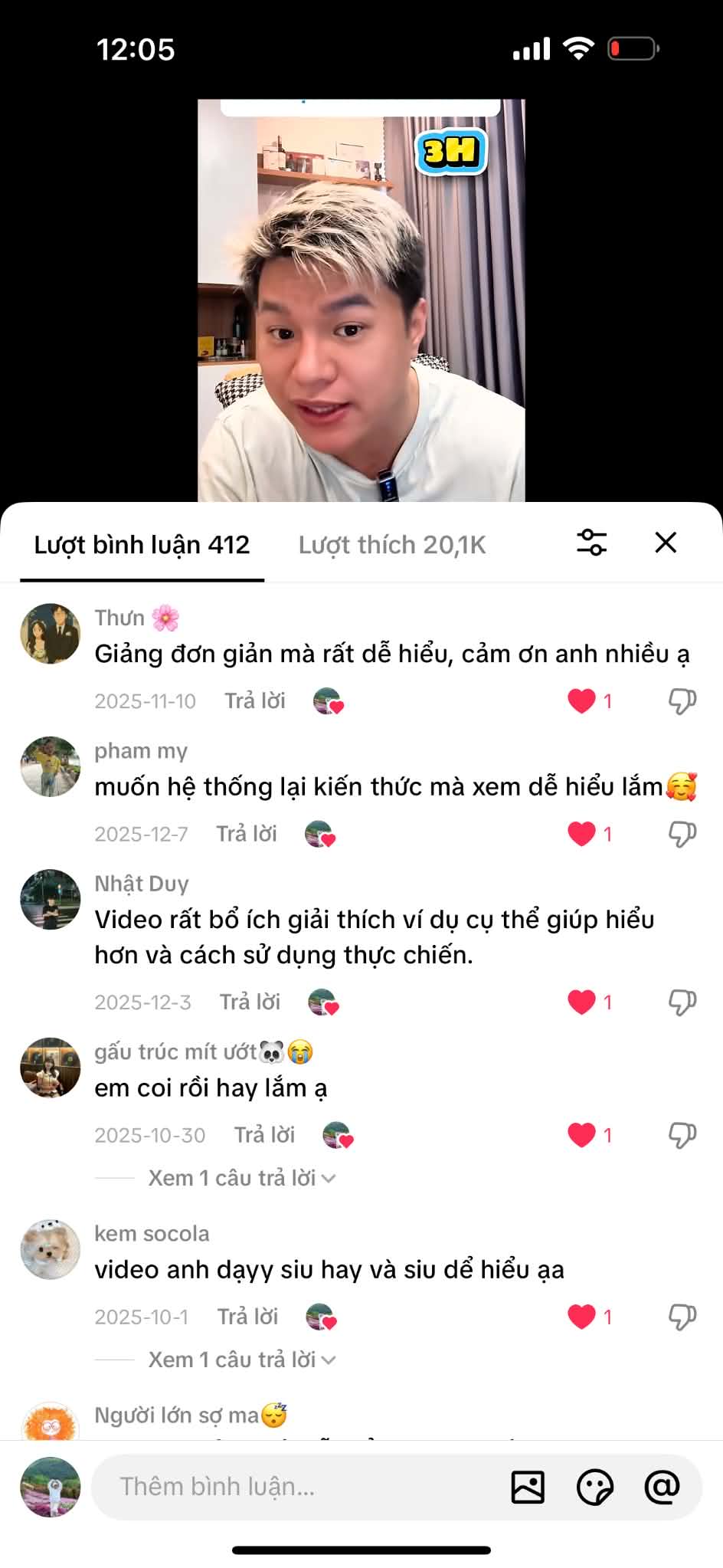 Ảnh chụp bình luận của người xem trên TikTok English with Bubby, ảnh 4 trên 9