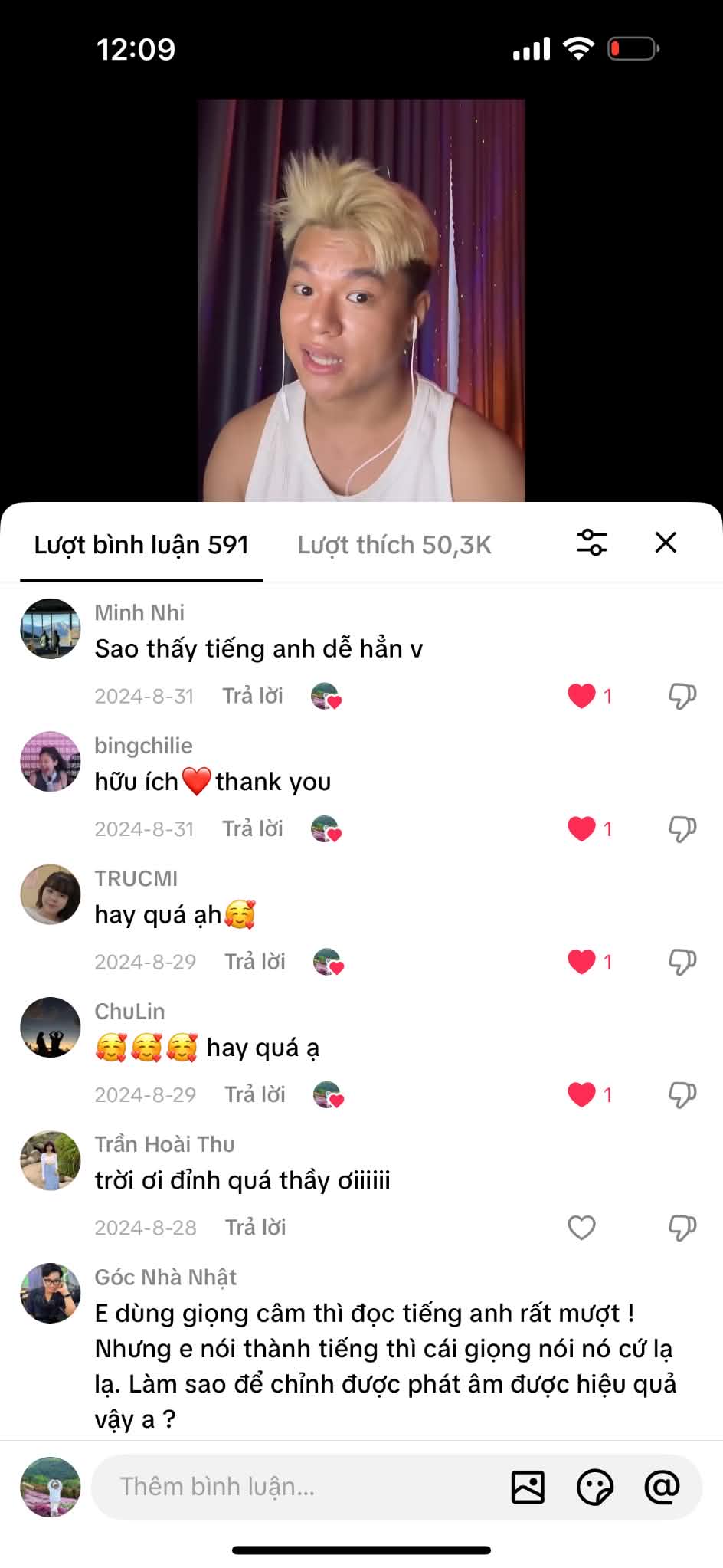 Ảnh chụp bình luận của người xem trên TikTok English with Bubby, ảnh 7 trên 9