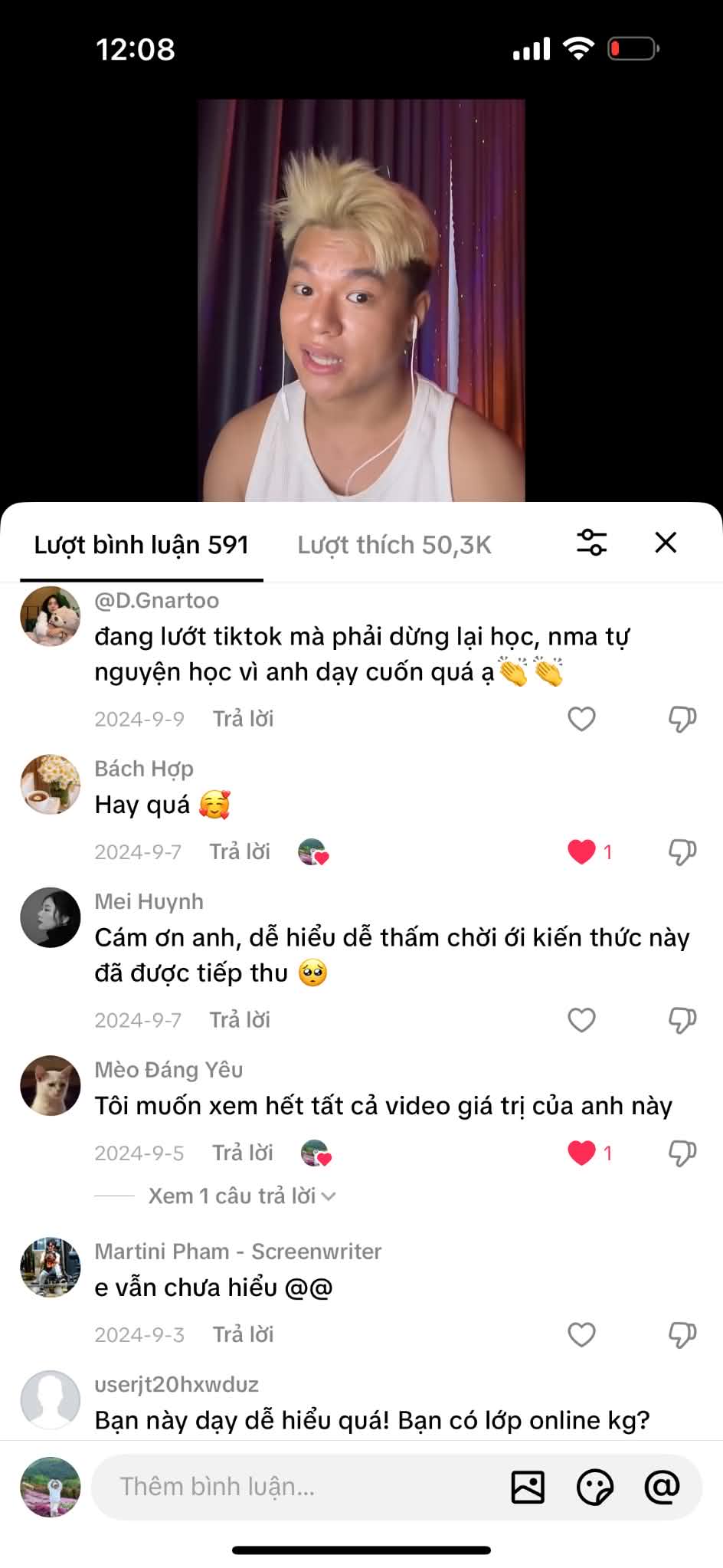 Ảnh chụp bình luận của người xem trên TikTok English with Bubby, ảnh 8 trên 9